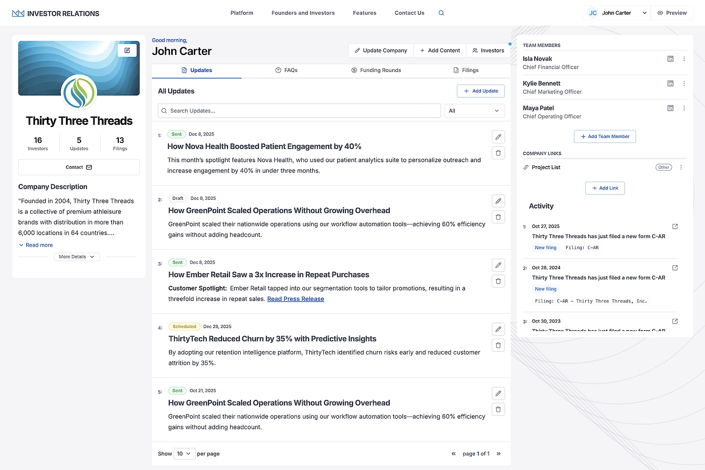 Investor Relations Portal